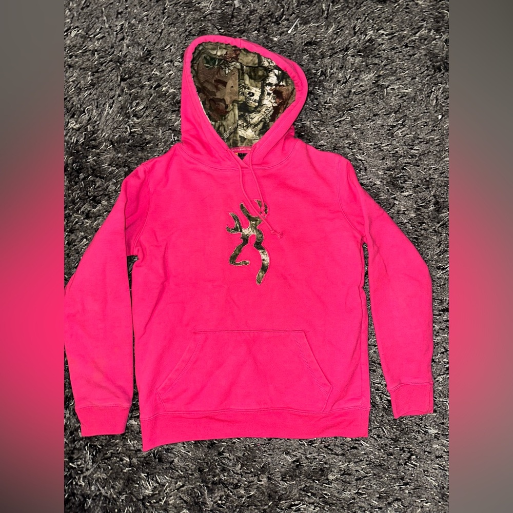 Browning (Mossy Oak) was Pink Hoodie with Camouflage Interior